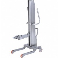 754x1130x1608 mm ölçülerinde, 350 kg kaldırma kapasiteli, ayak pompalı ve paslanmaz çelik döner şiş taşıma lifti görseli. Döner robotu ve ocakları için ergonomik kaldırma ekipmanı. #DönerLifti #Ergonomi
